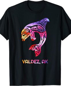 Tribal Valdez AK Orca Killer Whale Native American T-Shirt