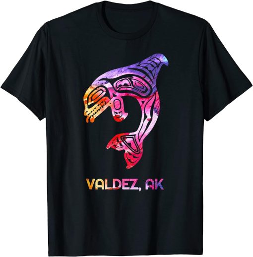 Tribal Valdez AK Orca Killer Whale Native American T-Shirt