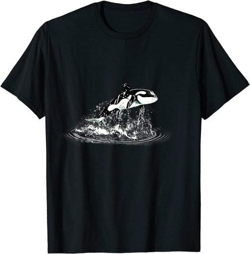 Orca Motif Whale Ocean Predator Design Animals Orcas T-Shirt