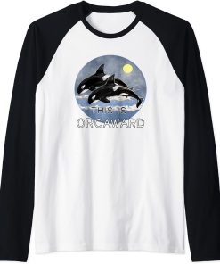 This Is Orcaward Orca Killer Whale art Retro Style Sea Panda Raglan Baseball Tee