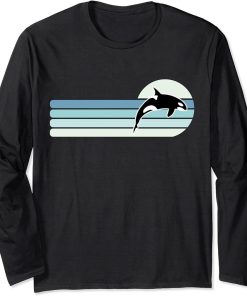 Retro Whale Orca Long Sleeve T-Shirt