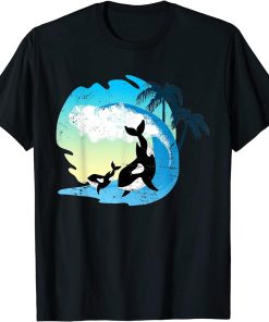 Killer Whale Orcas Ocean Animal Lover Diver Gift Waves Orca T-Shirt