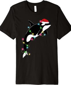 Funny Orca Killer Whale Santa Hat Christmas Sea Animals Premium T-Shirt