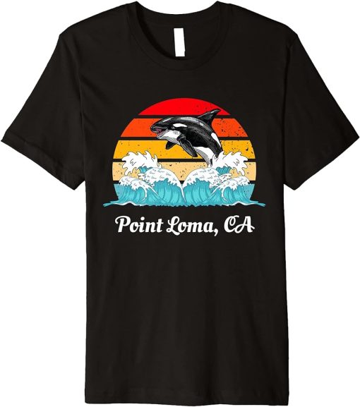 Vintage Point Loma CA Distressed Orca Killer Whale Art Premium T-Shirt