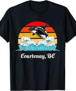 Vintage Courtenay BC Distressed Orca Killer Whale Art T-Shirt