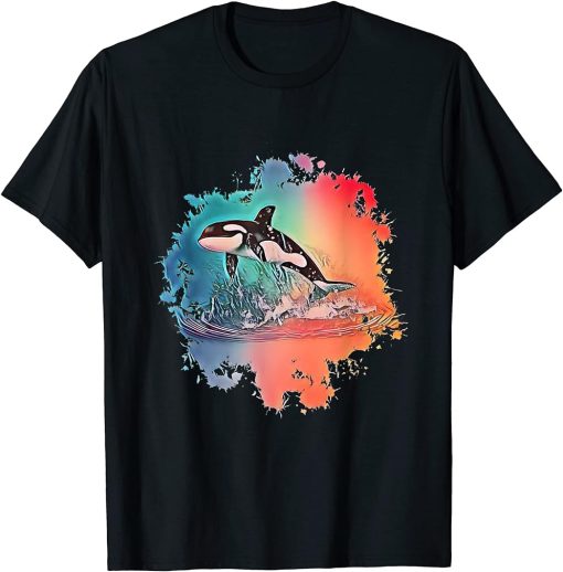 Orca Motif Whale Ocean Predator Design Animals Orcas T-Shirt