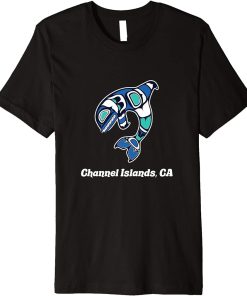 Islands Channel CA Native American Tribal Orca Killer Whale Premium T-Shirt