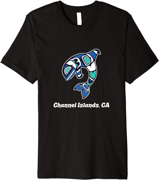 Islands Channel CA Native American Tribal Orca Killer Whale Premium T-Shirt