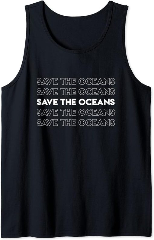 Vintage Save The Oceans Funny Orca Climate Change Tank Top