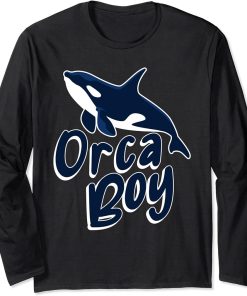 Kids Funny Whales Orca Boy Orcas Long Sleeve T-Shirt