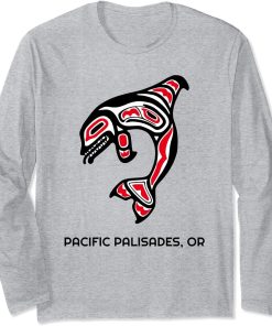 Pacific Palisades, Oregon Native American Orca Killer Whales Long Sleeve T-Shirt